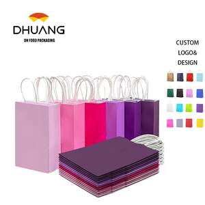 대량 소형 크라프트 종이 선물 가방 손잡이가 있는 종이 가방 공예 및 의류 다용도 - Product Image 1