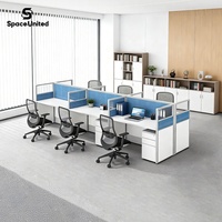 Bureaux de centre d'appels commerciaux partitionnés de style industriel SpaceUnited pour 6 personnes