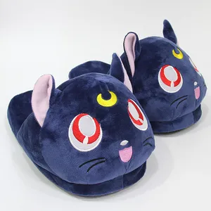 Sandal empuk kucing Luna kartun lucu Jepang sepatu katun rumah kreatif di sekitar Sailor Moon