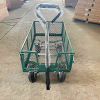 Chariot de jardin multi-usage à quatre roues fermé, chariot benne robuste, chariot de transport multifonctionnel