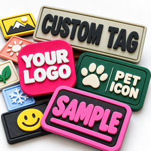 Custom 3D Soft Silicone Rubber Embossed Patch Custom Logo Pvc Patch Hook And Loop For Garment - Product Image 1