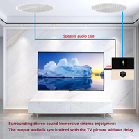 Amplificateur mural Bluetooth, système audio intelligent pour la maison, mini écran tactile, son stéréo 4*30W, panneau musical, système PA, haut-parleur, haut-parleur de plafond