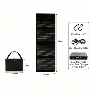 Alecter 60W Foldable Monocrystalline <b>Solar</b> Panel 5V USB 12V Type-C Portable <b>Solar</b> <b>Charger</b> for Mobile <b>Phone</b> Outdoor Camping - Product Image 5