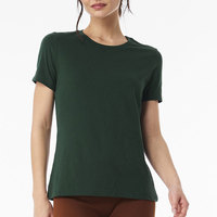 T-shirts pour femmes légers et à séchage rapide en polyester 100 %, col rond, logo personnalisé, nouveau design, couleur unie et tailles variées, en gros, en promotion