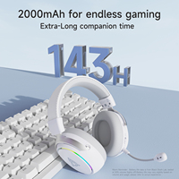 Casque de jeu sans fil Ajazz AHM10 avec éclairage RGB, Plug and Play, haute performance, longue durée de vie de la batterie, conçu pour les joueurs