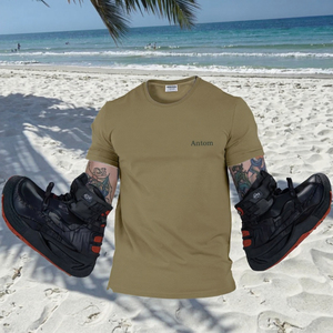 T-shirts de sport personnalisés en polyester pour hommes, à manches courtes, couleur unie, col rond, séchage rapide, grandes tailles, décontractés - Product Image 2