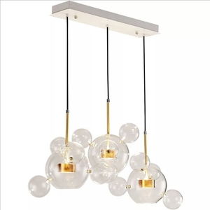 <span class=keywords><strong>Lampadario</strong></span> Moderno a Sfera in Vetro, Luci <span class=keywords><strong>Pendenti</strong></span> Oro+Bianco LED con Altezza Regolabile per Soggiorno - Product Image 4