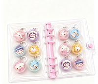 Classeur transparent A6 à 6 anneaux avec couverture à bouton-pression transparente pour le rangement de jouets Squishy, jouets en capsule, photocartes et cartes