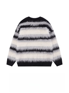 Pull à capuche zippé en mohair pour homme, couleur unie, épais, manches longues, idéal pour l'automne - Product Image 3