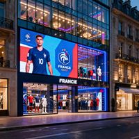 Layar LED P3.9 3.9mm untuk Video Wall Luar Ruangan, Toko Khusus Tim Sepak Bola Prancis, Perlengkapan Pertandingan Sepak Bola, TV 229 inci
