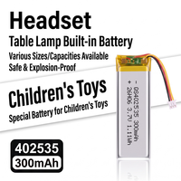 Batterie polymère au lithium QS402535-300mAh 3.7V, pack de batteries rechargeables Li-Ion 3.7V 300mAh pour produits électroniques grand public