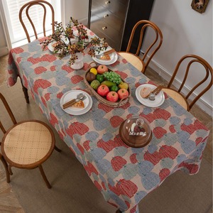 Custom Modern Floral Polyester <b>Tablecloth</b> with Tassel Waterproof & Oilproof Dining Cover for Home Parties - Product Image 5