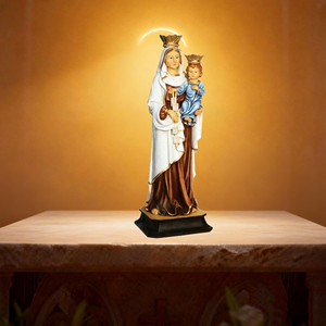 Estatua de la Virgen de Lourdes de Nôtre-Dame de Mont Carmel, en Venta, Navidad, Año Nuevo, Artesanía Religiosa Hecha a Mano, Pintada a Mano, de Resina - Product Image 5