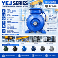 Moteur à frein électromagnétique série YEJ 11-30KW B3/B5, enroulement 100% cuivre pour palan, grue, élévateur, machine CNC, moteur industriel
