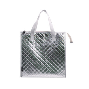 Feuille d'aluminium alimentaire thermique personnalisée avec fermeture à glissière et poche lettre déjeuner fourre-tout snack sac isotherme - Product Image 6