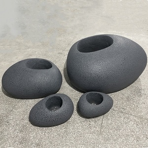 Jardinière <span class=keywords><strong>de</strong></span> style vintage européen en forme <span class=keywords><strong>de</strong></span> pierre, <span class=keywords><strong>pot</strong></span> à fleurs elliptique classique pour extérieur/intérieur, grand <span class=keywords><strong>pot</strong></span> en fibre <span class=keywords><strong>de</strong></span> verre pour jardin et centre commercial - Product Image 3