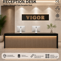 Comptoir de réception commercial moderne et luxueux sur mesure, bureau d'accueil, table de caisse pour entreprise, bar, salon de beauté