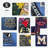 Veste de baseball vintage pour homme avec logo personnalisé OEM, veste bomber en cuir brodée