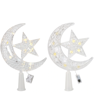 Ornement étoile et lune DAMAI, taille moyenne, lumière LED chaude, décoration du Ramadan - Product Image 3