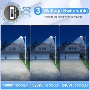 Iluminación LED para Exteriores en Áreas Públicas, Lámpara LED Tipo Shoebox de 400W/320W/240W, 5000K, 100-277VAC, con Fotocélula Integrada, Soporte Tipo A&N - Product Image 2