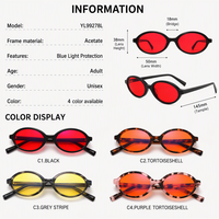 Lunettes de sommeil ovales en acétate anti-lumière bleue, verres teintés rouges, monture anti-rayons bleus, personnalisables OEM, vente en gros
