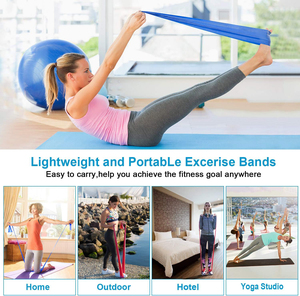 Bandes d'exercice en TPE pour Yoga et Pilates, résistance lourde 20-25 lbs, bandes d'étirement pour la physiothérapie, la gym, l'entraînement à domicile et le <span class=keywords><strong>fitness</strong></span> corporel - Product Image 4