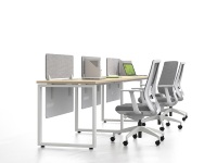 Meja Kerja Modular Modern Terbaru untuk 3 Orang dengan Rangka Logam Ukuran Dapat Disesuaikan