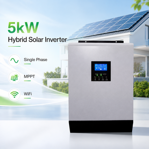 Système solaire hybride Powermerry 5 kW monophasé avec onduleur solaire MPPT, entrée de tension <span class=keywords><strong>PV</strong></span>, routeur WiFi pour usage domestique et alimentation de secours - Product Image 1