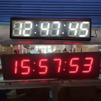 Tabung Nixie Besar Jam LED 4 Inci 6 Digit Angka dengan Stopwatch dan Penghitung Waktu Mundur/Mundur