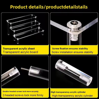 Présentoir en acrylique durable et transparent, trapézoïdal, multi-niveaux, pour cupcakes, parfums et poupées