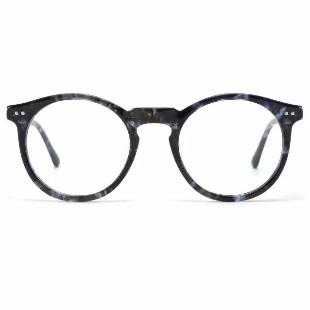 Montures de lunettes en acétate de haute qualité Montures de lunettes de prescription optiques rondes Montures de lunettes anti-lumière bleue pour hommes femmes