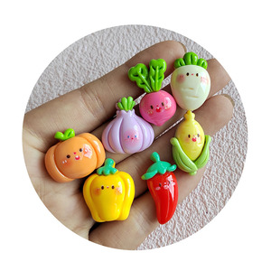 Mix Smile Vegetal Resina Encantos Kawaii <span class=keywords><strong>Pegatinas</strong></span> para Imán de Nevera Scrapbook Caja de Lápices Adornos - Product Image 4