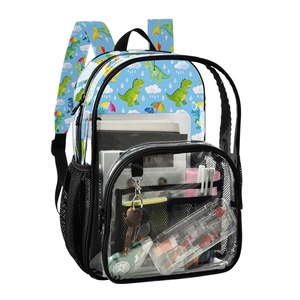 New Arrival Dinosaur Print Clear PVC <b>Backpack</b> Heavy Duty Transparent Bookbag for <b>School</b> <b>Backpack</b> with Reinforced Strap for Kids - Product Image 2