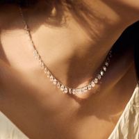 Collier à pampilles Dylam en argent 925 avec chaîne à maillons et zircone cubique 5A en forme d'œuf 3*5mm, par le fabricant de bijoux haut de gamme