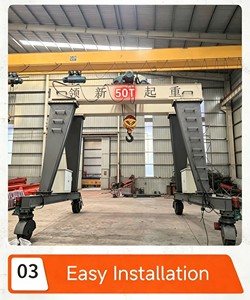 Grue mobile à <span class=keywords><strong>portique</strong></span> à double poutre de 50 tonnes sur pneus en caoutchouc avec mécanisme de levage pour charges lourdes en chantier et construction portuaire - Product Image 4