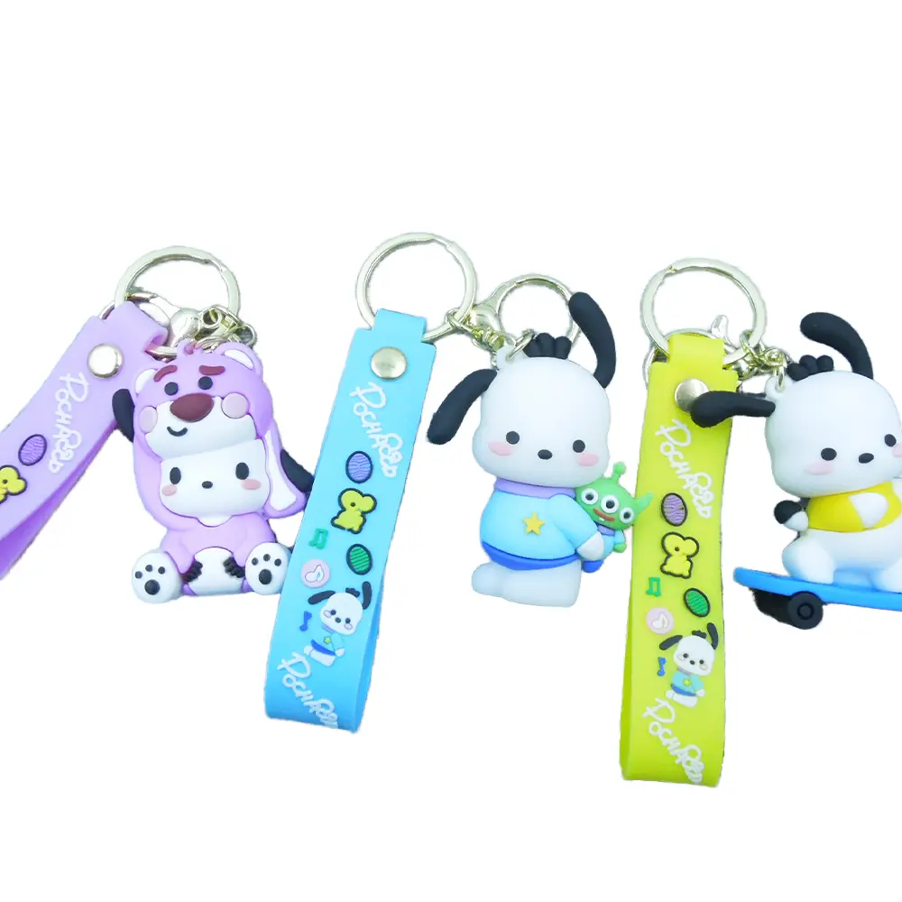 Porte-clés de poupée de mode ODM dessin animé en caoutchouc pvc souple mignon pour cadeau Porte-clés OEM avec logo personnalisé