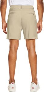 Pantalones Cortos de Playa para Hombre, Tejidos, con Cordón Ajustable, Frente Plano, Híbridos, 7 Pulgadas, Ligeros, de Secado Rápido, Estilo Chino, Cintura Alta, con Bolsillos - Product Image 3