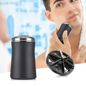 Özel marka USB şarj edilebilir döner sakal jilet erkekler için taşınabilir elektrikli tıraş makinesi