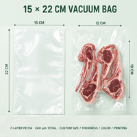 Emballage plastique 15x22 cm, sac sous vide pour agneau en os, résistant aux perforations, emballage pour stockage à froid, tailles OEM