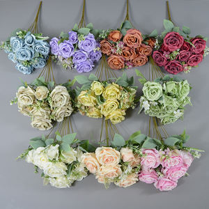 <span class=keywords><strong>Corolle</strong></span> artificielle Rose Bouquet <span class=keywords><strong>Fleurs</strong></span> Nouveau Conçu Longue Tige Soie Mariage Décor Roses Bouquets De <span class=keywords><strong>Fleurs</strong></span> - Product Image 1