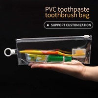 Fournisseur de force en Chine sac à fermeture éclair taille personnalisée emballage transparent sac à fermeture éclair brosse à dents eva avec logo