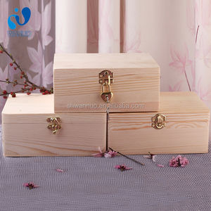 Caja de madera de pino Natural sin terminar WanuoCraft caja de almacenamiento de regalo caja de embalaje de joyería - Product Image 6