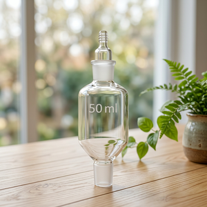 Chambre de collecte d'insectes cylindrique en verre borosilicate transparent de 50 ml, récipient de capture d'échantillons avec option OEM à 4 voies - Product Image 2