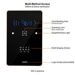 Écran OLED étanche IPX7 avec connexion WiFi et Ethernet, prise en charge du SDK, fonction hors ligne, code QR, carte IC, carte CPU pour contrôle d'accès - Product Image 2