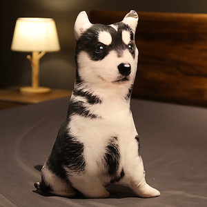 Trang trí ném gối hiệu ứng 3D Husky <span class=keywords><strong>Doge</strong></span> Dog sáng tạo 3D mô phỏng mèo đen PP bông ném gối đồ chơi sang trọng động vật búp bê - Product Image 3