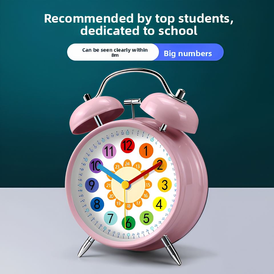 Lclock Cartoon Children Metal Cartoon Alarm Clock Silent Quartz Analog Dial Time ...