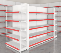 Étagère de présentation métallique légère pour supermarchés, gondole très vendue pour les magasins de proximité et les épiceries