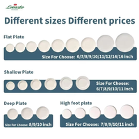Platos de Cerámica Modernos Redondos con Borde Dorado Blanco, Personalizados con Logotipo, Venta al por Mayor de Fábrica, para Servir Filetes y Pizza en Restaurantes