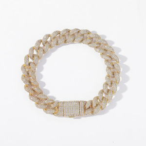 Pulsera Cubana de 12 mm con Hebilla de Caja, Estilo Hip Hop, con Zirconia Completa, para Hombre, de Moda Tanjing, Collar Lijing - Product Image 5