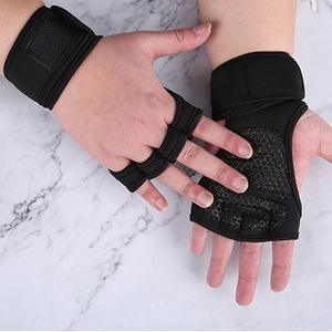 Guantes Deportivos Unisex de Medio Dedo, de Cuero Sintético, con Soporte para Muñeca, para Levantamiento de Pesas y Ciclismo (Par) - Product Image 2